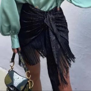 Zara Printed Wrap Skirt